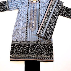 Bonanza Satarangi 3 piece print suit